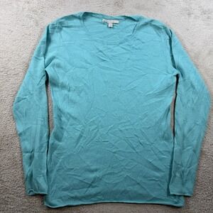 Gap Sweater Womens XL (Fits Large) Teal Blue 100% Cashmere Pullover Soft